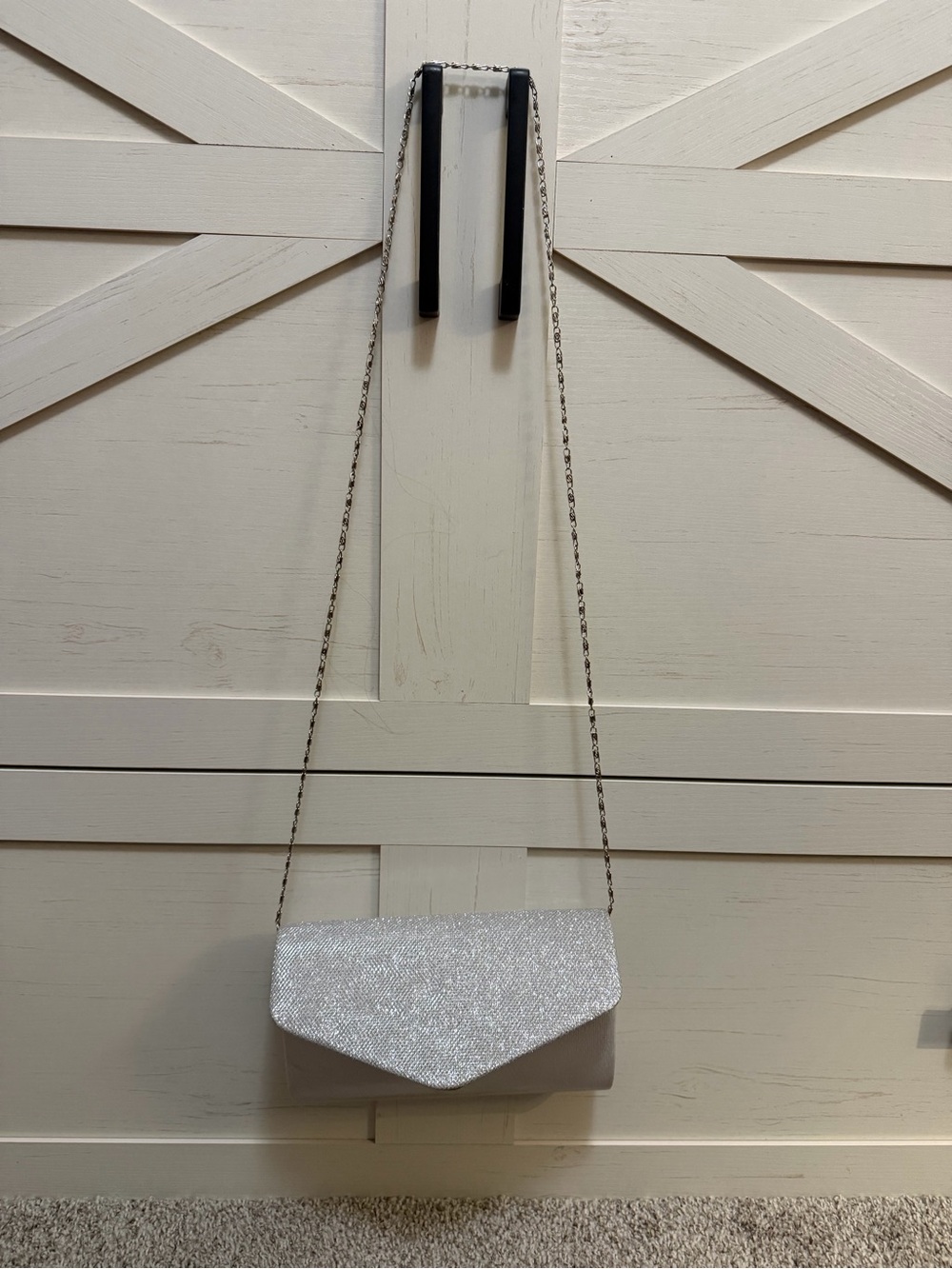 Silver Glitter Evening Clutch